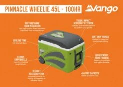 Vango Pinnacle Wheelie 45L Cool Box -Camping Gear Sale Store 45l infographic
