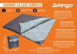 Vango Shangri-La Luxe Kingsize Sleeping Bag -Camping Gear Sale Store shangri la luxe kingsize image 3